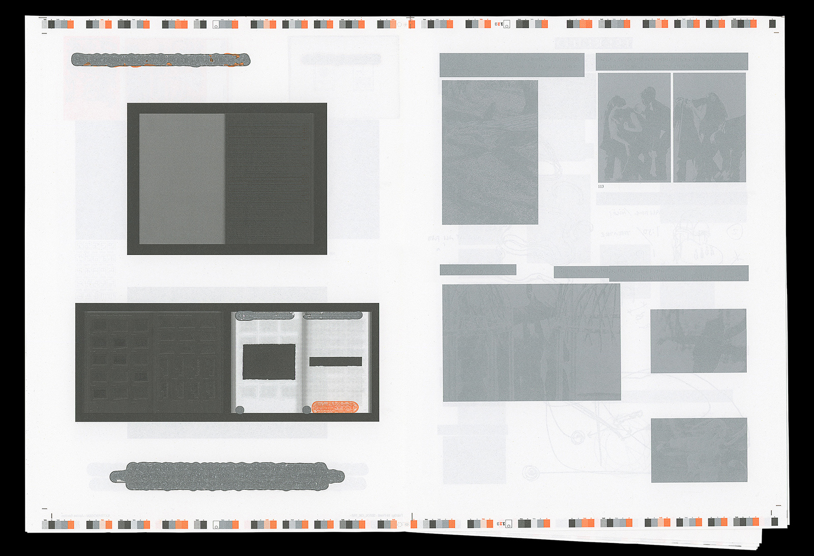 Sheets from A Meaningful Order by OK-RM overprinted in offset.