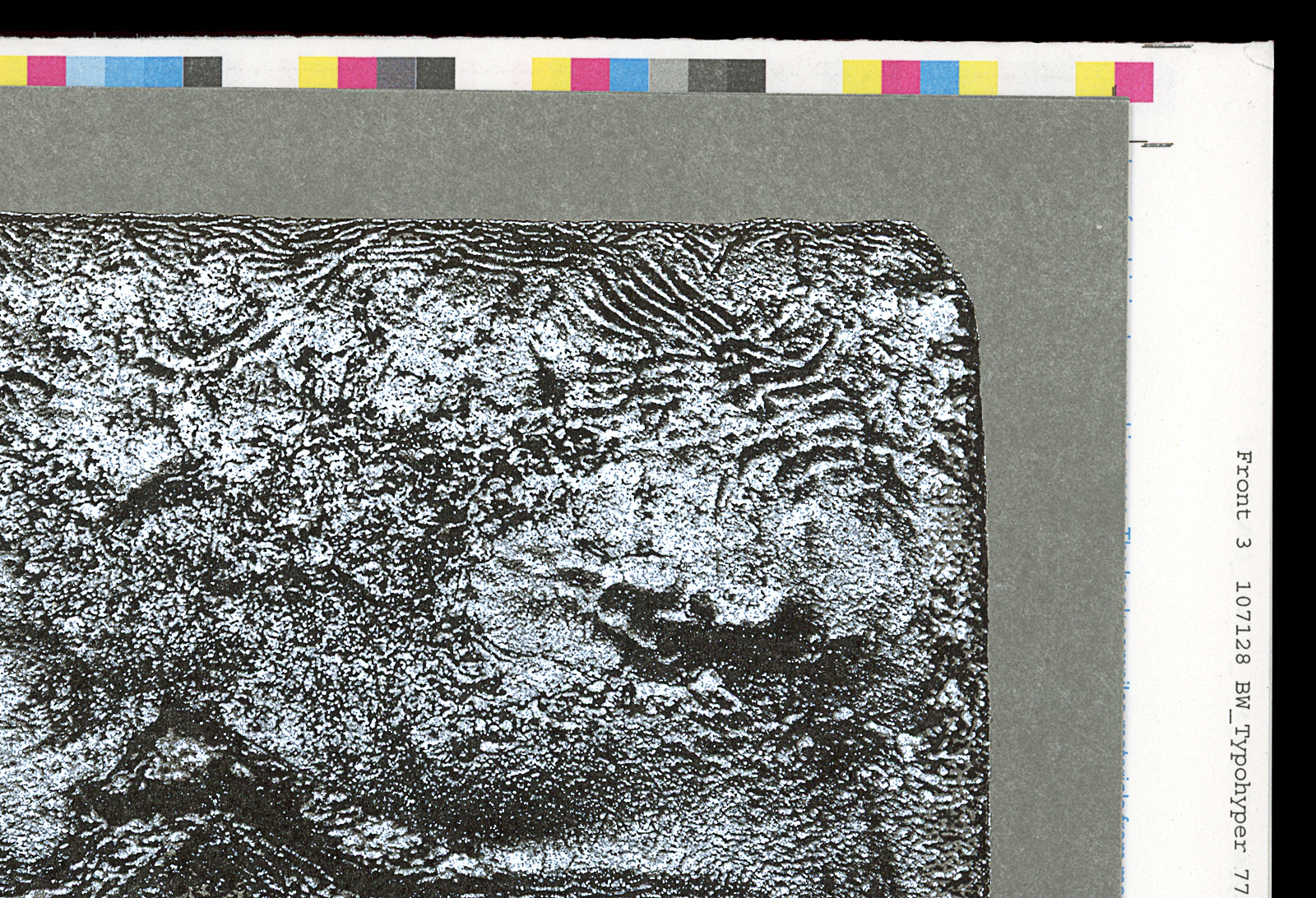 Print test sheets from Undesigning the Bath by Leonard Koren overprinted in offset and silkscreen.